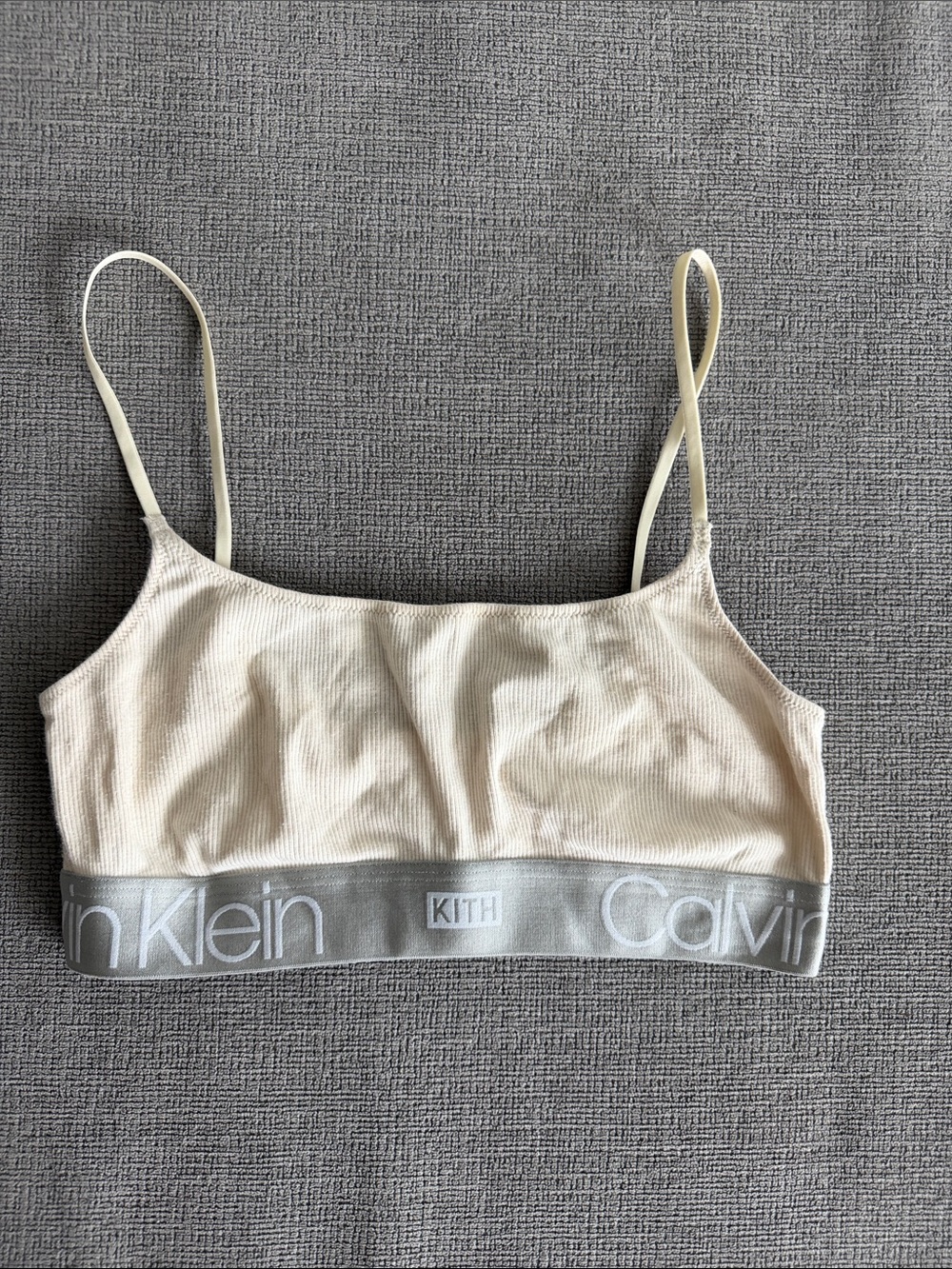 KITH X CALVIN KLEIN cream ribbed bra size M